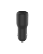 Belkin CCB005BTBK Dual Car Charger Is USB-C Pd 3.0 + USB-A Black