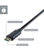 Connekt gear 26-0402 USB 3.1 Type C To HDMI Active 4K Adapter - Male To Female Black