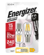 Energizer S13562 Filament Led Ses/E14 240 Lumens Pygmy Bulb (2 Pack) Warm White