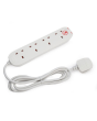 masterplug SRG4210N Extension Lead Surge, 4X Socket 2M Cable 13Amps White