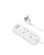 masterplug TAEUR2UAC20 Uk To Europe 2 Socket Power + USB Charger White