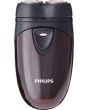 Philips PQ206 Electric Travel Shaver, Cordless Batter-Powered Burgundy Black
