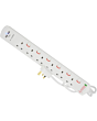 Pro Elec PELB1967 6 Gang Surge Protected Switched With 2X USB 2M White