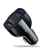 Simply SUSB05 Super Charge Qc 3.0 USB Car Charger / 2 USB Ports + Type-C Black