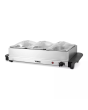 Tower T16150 3-Tray Buffet Server + Plate Warmer Stainless Steel