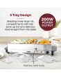 Tower T16150 3-Tray Buffet Server + Plate Warmer Stainless Steel
