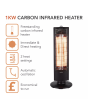 Warmlite WL42013 1Kw Carbon Heater With Oscillation Black