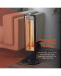 Warmlite WL42013 1Kw Carbon Heater With Oscillation Black