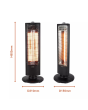 Warmlite WL42013 1Kw Carbon Heater With Oscillation Black