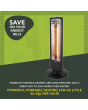 Warmlite WL42013 1Kw Carbon Heater With Oscillation Black
