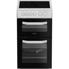 Hotpoint HTE5VCW 50cm Electric Cooker with Ceramic Hob - White