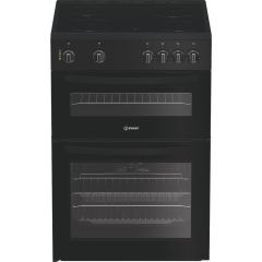 Indesit IDE6VMB 60cm Electric Cooker with Ceramic Hob - Black