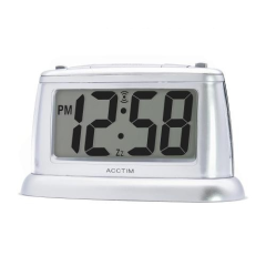 Acctim 14847 Alarm Clock Smartlite All-Night Backlight Silver