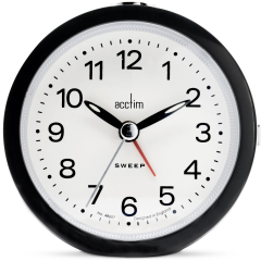 Acctim 15763 Elana Non-Ticking Analogue Alarm Clock Black