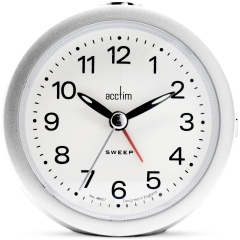 Acctim 15767 Elana Non-Ticking Analogue Alarm Clock Silver
