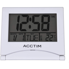 Acctim 15782 Mini Flip 2 LCD Alarm Clock White