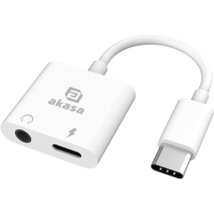akasa AK-CBCA30-08WH Type-C To 3.5Mm Headphone Jack + Charger Adapter White