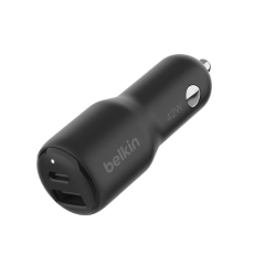 Belkin CCB005BTBK Dual Car Charger Is USB-C Pd 3.0 + USB-A Black