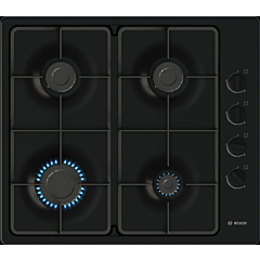 Bosch PBP6B6K60 Series 2, Gas Hob, 60 Cm, Enamel, Black