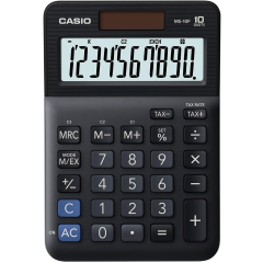 Casio MS-10F Tax + Exchange Extra Large Display, Calculator Black