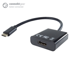 Connekt gear 26-0402 USB 3.1 Type C To HDMI Active 4K Adapter - Male To Female Black