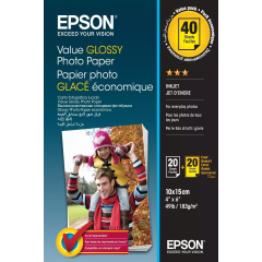 Epson C13S400044 Value Glossy Photo Paper, 40 Sheets White