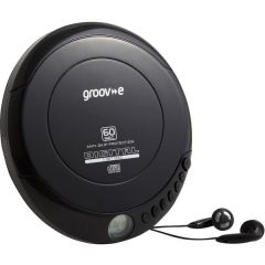 Groove GV-PS110-BK Personal CD Player - Anti-Skip - LCD Display