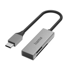 Hama 00200131 External USB 3.0 Type-C Card Reader, Sd/Microsd, USB Powered Silver