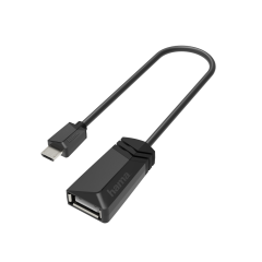 Hama 00200308 USB Otg Adapter, Micro-Usb To USB-A Black