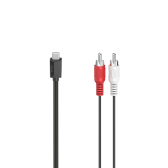 Hama 00200730 USB-C / Rca Cable, Hifi Stereo Sound Black