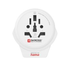 Hama 00223475 World To Europe USB Travel Adapter, For 2 And 3 Pin Devices, 1X USB, 16A White