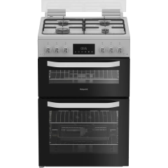 Hotpoint HDG6GDCW Freestanding 60cm Gas Double Cooker - White
