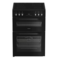 Hotpoint HTE6VDCB1 60Cm Electric Twin Cooker With Multiflow Black