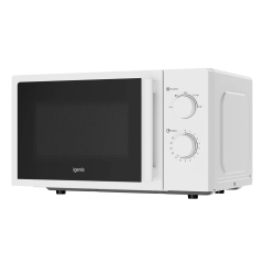 Igenix IGMS0820MSSW 20 Litre 800W Manual Microwave with Stainless Steel Cavity - White