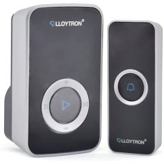 Lloytron B7531BK Plug-In Door Chime Wireless Kit Black