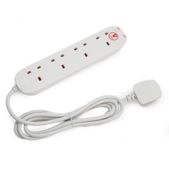 masterplug SRG4210N Extension Lead Surge, 4X Socket 2M Cable 13Amps White 
