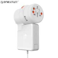 Oneadaptr PA-OAT-2WH Twist Plus World Adapter & 12W USB Charger White