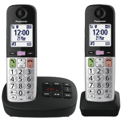 Panasonic KX-TGU432EB Digital Cordlessphone, Easy To Use Black-Silver