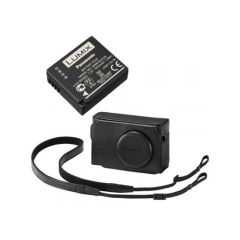Panasonic TZ80KIT-LE-K Battery + Black Leather Case