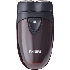 Philips PQ206 Electric Travel Shaver, Cordless Batter-Powered Burgundy Black