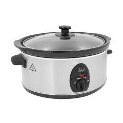 Quest 35270 Slow Coker - 3.5L - Removeable Crock Pot Silver - Black