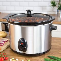 Quest 35280 5 Litre Slow Cooker, Removable Crock Pot Stainless Steel