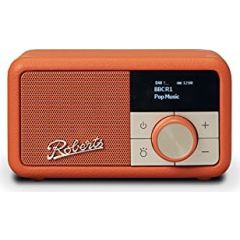 Roberts Radio REV-PETITEPO Revival, DAB / Dab+ / FM Radio With Bluetooth, Rechargeable Pop Orange