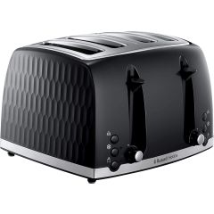 Russell Hobbs 26071 4 Slice Black Honeycomb Collection Toaster