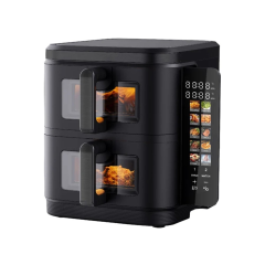 Swan SD10522BLK 11L Twin Stack Air Fryer, 10 Presets Black