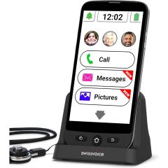 Swissvoice S510-C Mobile Phone With Whatsapp, Sos Button Black