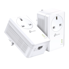 Tp-Link TL-PA7017P KIT Passthrough Powerline Starter Kit, 1 Ethernet Port, Gigabit White