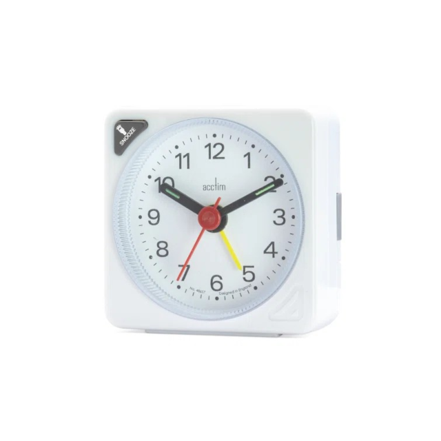 Acctim 25/738WB Ingot Quartz Alarm Clock White