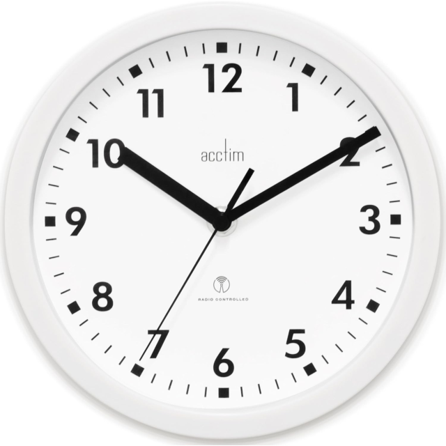 Acctim 74662 Nardo Radio Controlled Wall Clock White
