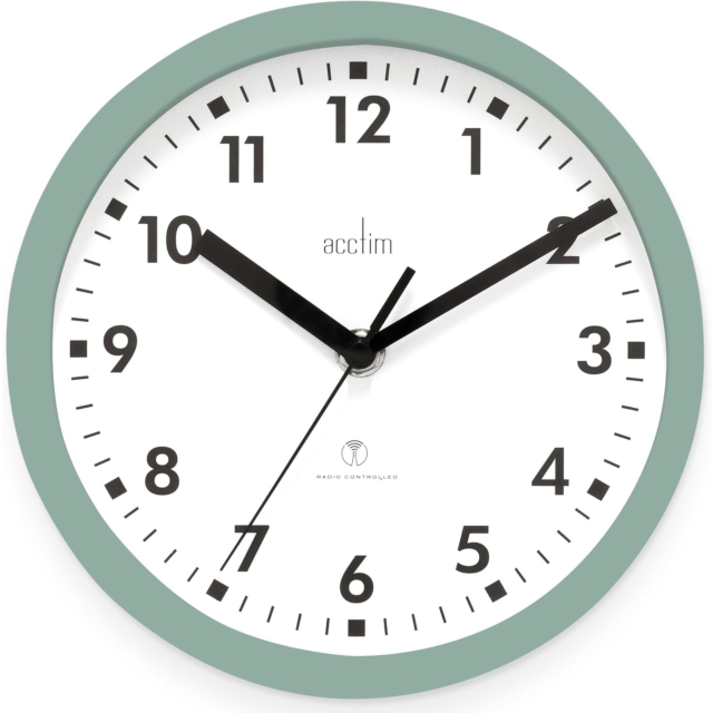 Acctim 74665 Nardo Radio Controlled Wall Clock Sage Green